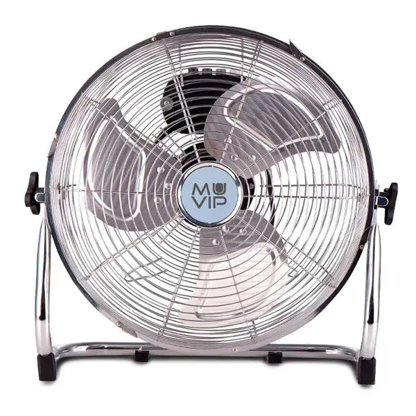 Muvip Ventilador Industrial de Suelo - 100W - 3 Velocidades - Color Plata