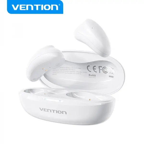 Vention Auriculares Bluetooth 5.3 con Estuche de Carga - 8h Autonomia - Tiny T11 - Color Blanco