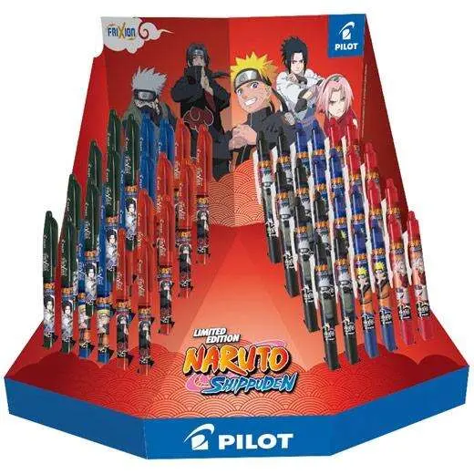 Pilot Naruto Expositor de 24 Boligrafos Frixion Clicker + 24 Boligrafos Frixion Ball - Borrables - R