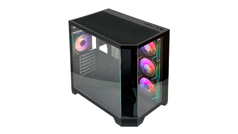 L-Link Nova Caja ATX - Cristal Templado Continuo - 4 Ventiladores RGB - USB 3.0 - Color Negro