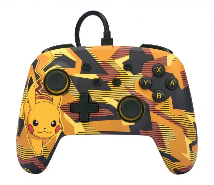 PowerA Mando con Cable Enhanced para Nintendo Switch - Camo Storm Pikachu