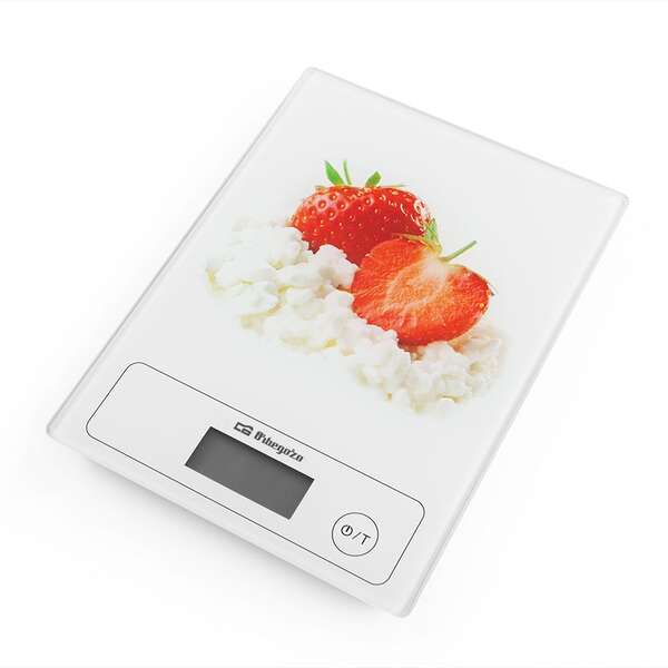 Orbegozo PC 1018 Bascula de Cocina - Superficie de Cristal Templado - Control Tactil - Hasta 5 kg - 