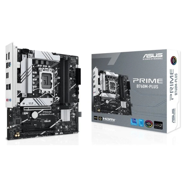 Asus Prime B760M-PLUS Placa Base Intel 1700 4x DDR5 - HDMI, M.2, PCIe4.0, 4x Sata III, USB, RJ-45, M