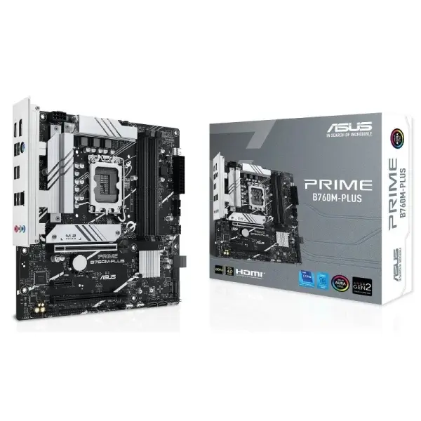 Asus Prime B760M-PLUS Placa Base Intel 1700 4x DDR5 - HDMI, M.2, PCIe4.0, 4x Sata III, USB, RJ-45, M