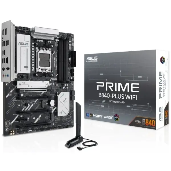 Asus Prime B840-PLUS WIFI Placa Base AM5 -WiFi, Bluetooth, 4x DDR5, 3x M2, 4x Sata III, PCIe 3.0, 4.