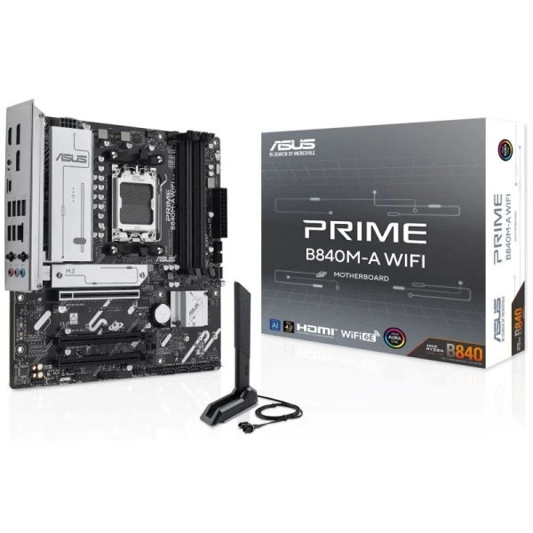 Asus Prime B840M-A WIFI Placa Base AM5 -WiFi, Bluetooth, 4x DDR5, 3x M2, 4x Sata III, PCIe 3.0, 4.0,
