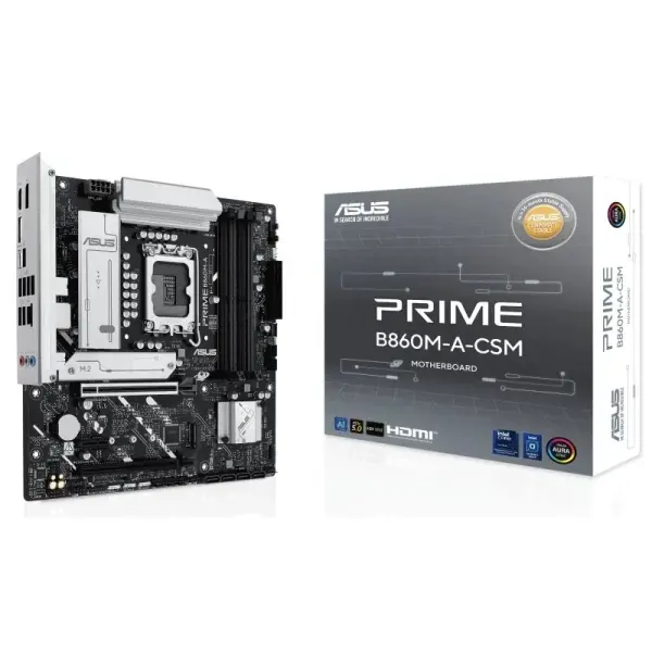 Asus Prime B860M-A-CSM Placa Base LGA 1851 - 4x DDR5, M2, 4x Sata III, PCIe 4.0, USB 2.0, 3.2, USB-C