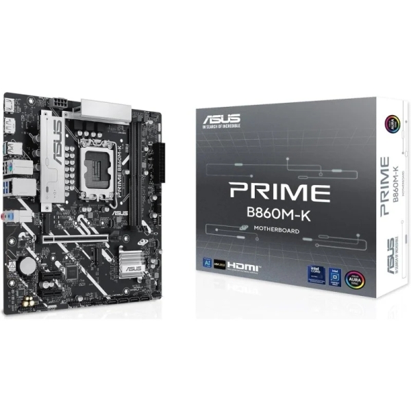 Asus Prime B860M-K Placa Base Intel LGA 1851 - 2x DDR5, 2x M.2, PCIe 4.0, 4x SATA III, HDMI, USB 2.0