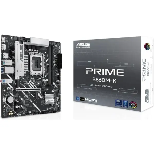 Asus Prime B860M-K Placa Base Intel LGA 1851 - 2x DDR5, 2x M.2, PCIe 4.0, 4x SATA III, HDMI, USB 2.0