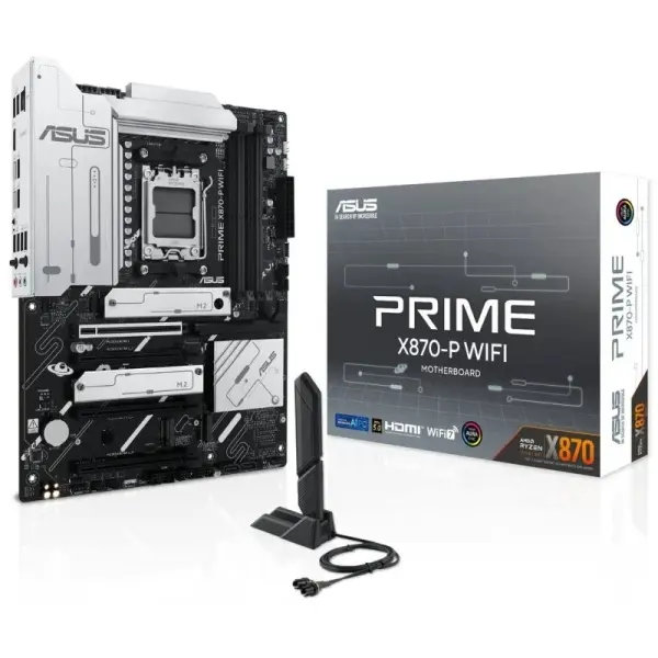 Asus Prime X870-P WIFI Placa Base AM5 -WiFi 7, Bluetooth, 4x DDR5, 4x M2, 4x Sata III, PCIe 4.0, 5.0