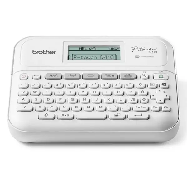 Brother P-Touch D410 Rotuladora Electronica - Con Conexion a PC - Pantalla LCD - Ancho Max. de Cinta