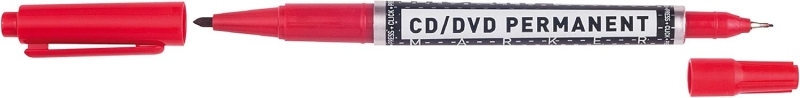 Molin Rotulador Permanente para CD, DVD - Doble Punta 0.4 y 1mm - Tinta Permanente con Base Alcohol 