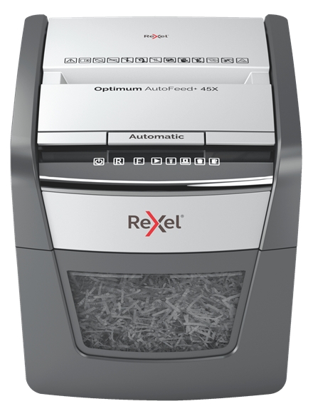 Rexel Optimum AutoFeed 45X Destructora Automatica de Corte en Particulas- 20L - Alimentacion Automat