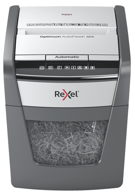 Rexel Optimum AutoFeed 50X Destructora Automatica de Corte en Particulas- 20L - Alimentacion Automat