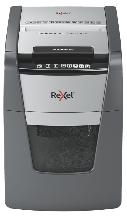 Rexel Optimum AutoFeed 100X Destructora Automatica de Corte en Particulas - 34L - Alimentacion Autom
