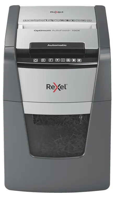 Rexel Optimum AutoFeed 100X Destructora Automatica de Corte en Particulas - 34L - Alimentacion Autom