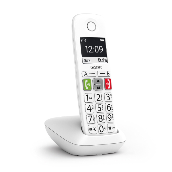 Gigaset E290 Telefono Inalambrico Dect - Pantalla Grande en B/N - Teclas con Numeros Grandes - Volum