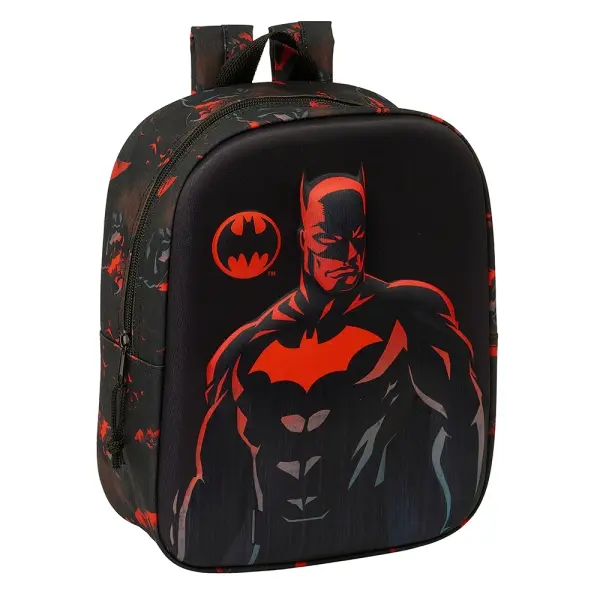 Safta Batman Mochila Guarderia 3D - Asa de Mano - Compartimento Principal con Cremallera - 22x27x10c