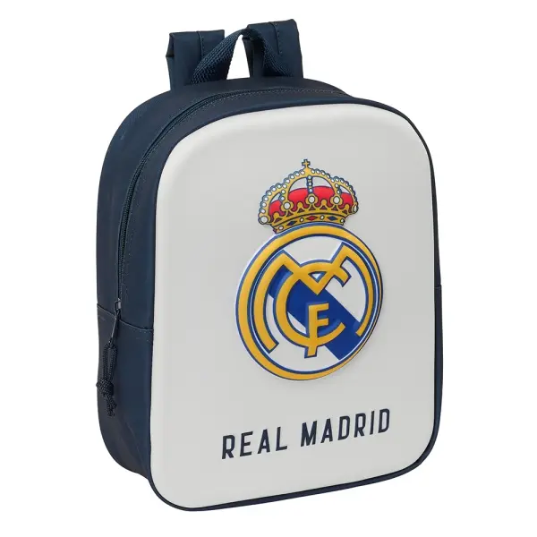 Safta Real Madrid Mochila Guarderia 3D - Asa de Mano - Compartimento Principal con Cremallera - 22x2