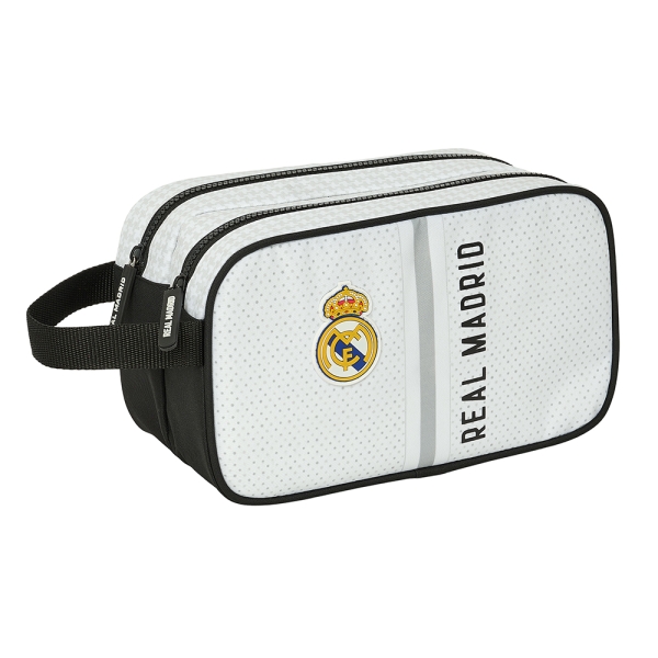Safta Real Madrid 1 Equipacion 24/25 Neceser - 2 Compartimentos - Asa de Mano - 26x15x12.5cm - Colo