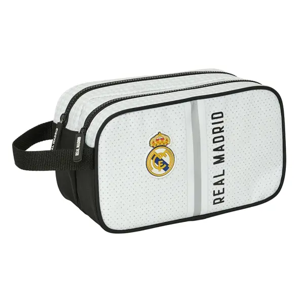 Safta Real Madrid 1� Equipacion 24/25 Neceser - 2 Compartimentos - Asa de Mano - 26x15x12.5cm - Colo