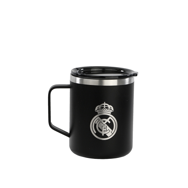 Safta Real Madrid 2� Equipacion 24/25 Taza de Acero Inoxidable 350ml - Doble Pared con Aislamiento -