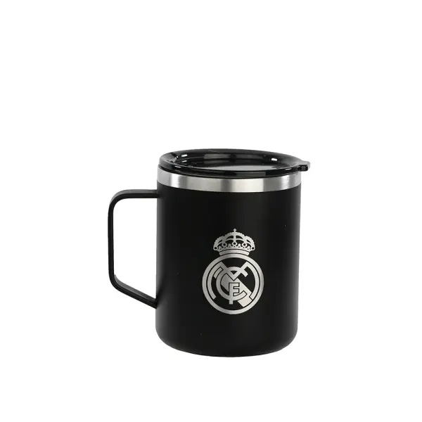 Safta Real Madrid 2� Equipacion 24/25 Taza de Acero Inoxidable 350ml - Doble Pared con Aislamiento -