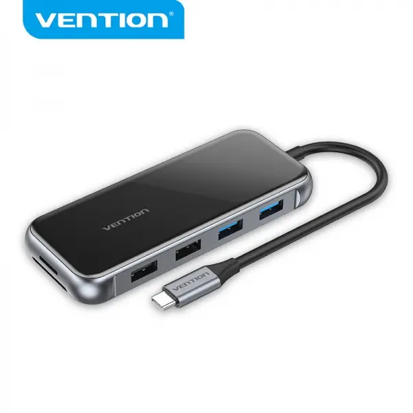 Vention Docking Station 10 en 1 USB-C a HDMI 4K/VGA/2xUSB2.0/2xUSB3.0/RJ45/Lector SD/MicroSD/PD100W 