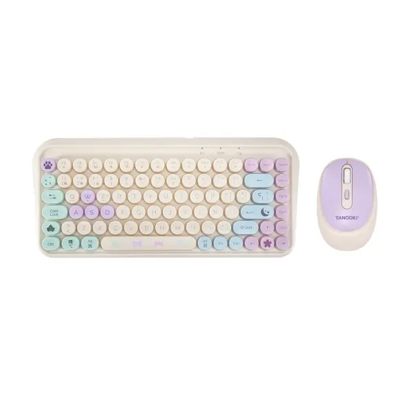 FR-TEC Tanooki Cozy Pack de Teclado Inalambrico Bluetooth y 2.4GHz + Raton Inalambrico Bluetooth y 2