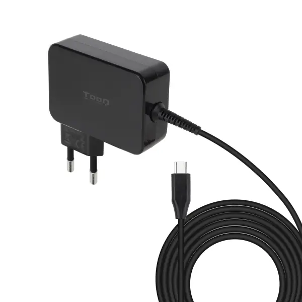 Tooq Cargador de Portatil GaN USB-C/PD 100W - Cable de 1.80m - Color Negro