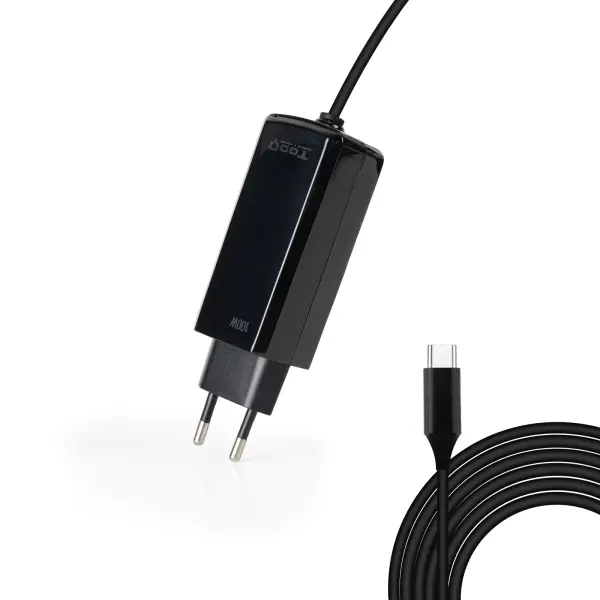 Tooq Cargador de Portatil GaN USB-C/PD 100W - Cable de 1.80m - Color Negro