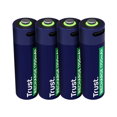 Trust Pack de 4 Pilas Recargables 1700 mAh AA