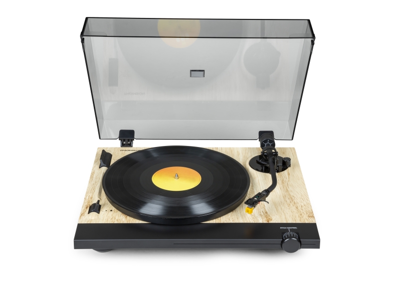 Thomson TT702 Giradiscos Preamplificado Premium - Conexion RCA  - Color Madera/Aluminio
