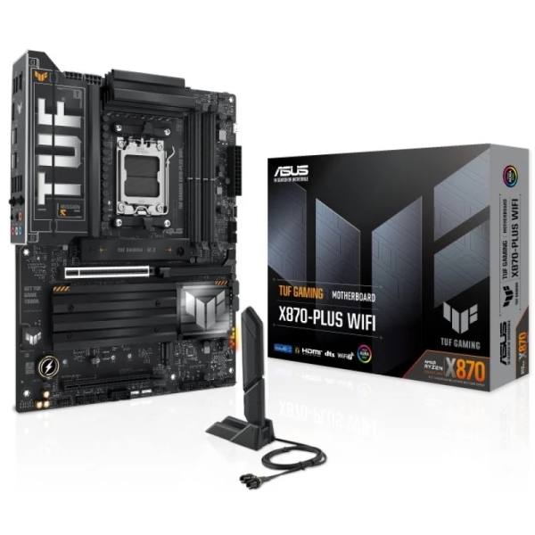 Asus TUF Gaming X870-PLUS WIFI Placa Base AM5 - WiFi, Bluetooth, HDMI, 4x DDR5, 2x SATA III, 4x M.2,