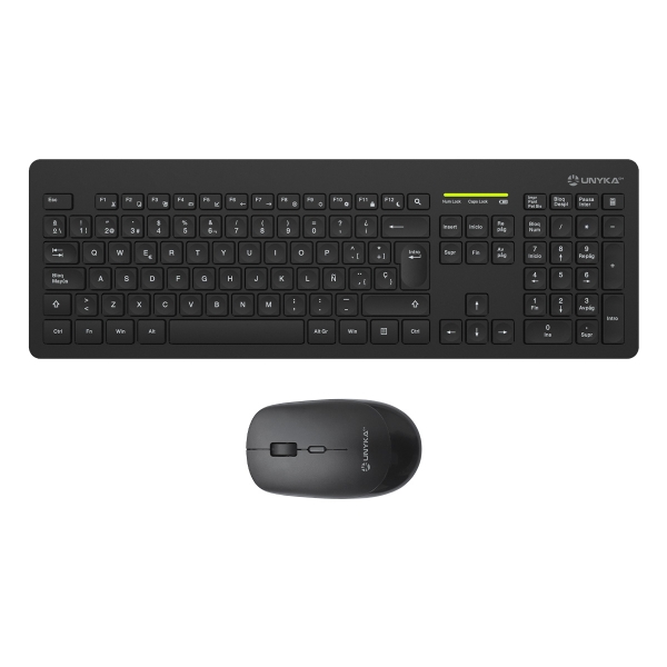 Unykach MK212 Pro Slim Wireless Pack de Teclado Inalambrico Slim 108 Teclas de Membrana + Raton Inal