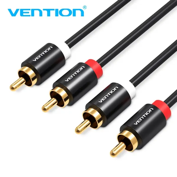 Vention Cable RCA Estereo - Interfaz Dorada Plateada - Conductor de Bronce Esmaltado - Material de A