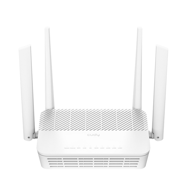 Cudy Router WiFi 6 2.5G Mesh Dual Band AX3000 - Velocidad hasta 1000Mbps - 4 Puertos - 4 Antenas Fij
