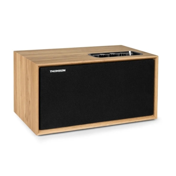 Thomson WS502 Altavoz 100W Bluetooth 5.0 - Caja de Madera - Frente Desmontable - Entrada RCA, USB, A