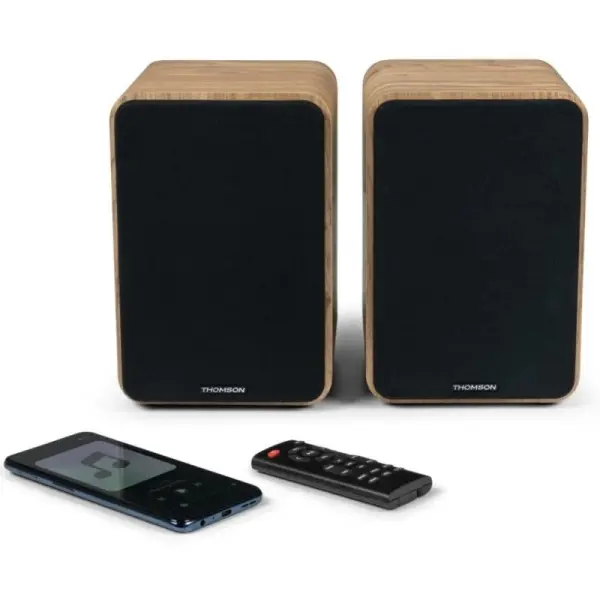 Thomson WS602DUO Altavoces 100W Bluetooth 5.0 - Entrada RCA, Optica - Mando a Distancia - Color Made