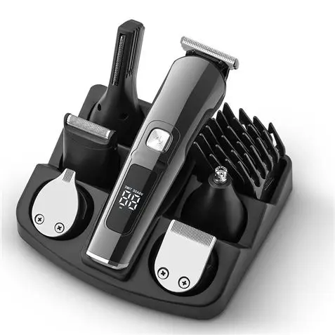 XO CF30 Cortapelos Recargable - 4 Cabezales para Distintas Zonas - 10 Accesorios - 2 Velocidades - D