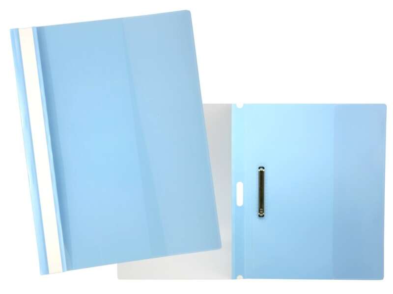 Yes Dossier con Fastener para 30 Hojas A4 - Portada Transparente, Trasera Azul - Fabricado en Polipr