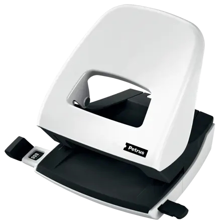 Petrus 62 WOW Taladro Perforador - Hasta 30 Hojas - Marcas de Formato - Punzones 5.5mm - Color Blanc