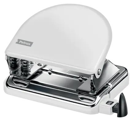 Petrus 52 WOW Taladro Perforador Clasico Metalico - Hasta 20 Hojas - Marcas de Formato - Facil Vacia