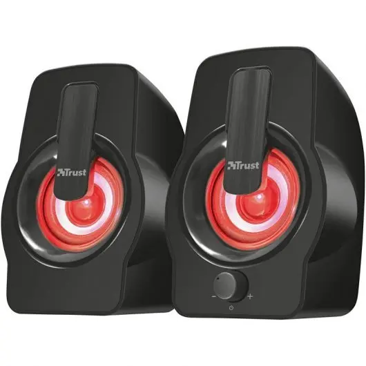 Trust Gemi Altavoces USB 2.0 12W - Iluminacion RGB - Control de Volumen - Cable de 1.40m - Color Neg
