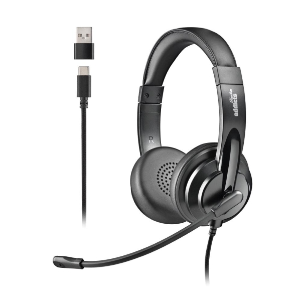 NGS VOX605-C Auriculares USB-C con Microfono - Microfono Regulable y Flexible - Almohadillas y Diade