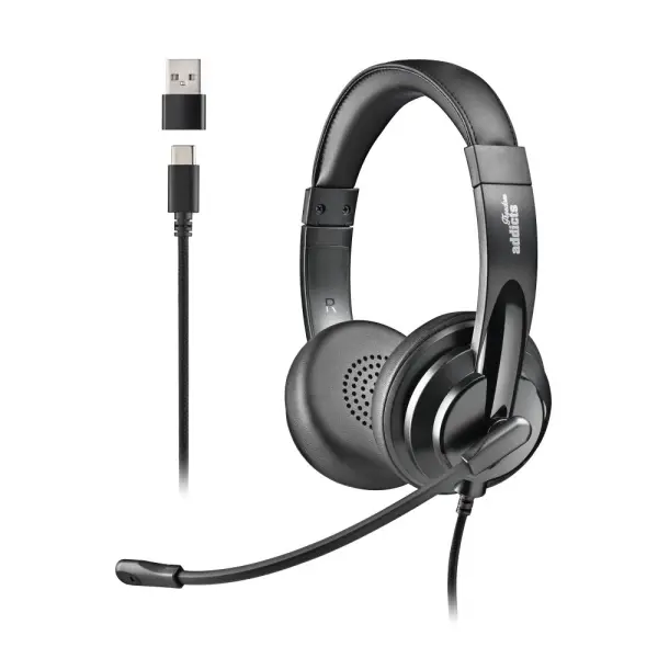 NGS VOX605-C Auriculares USB-C con Microfono - Microfono Regulable y Flexible - Almohadillas y Diade