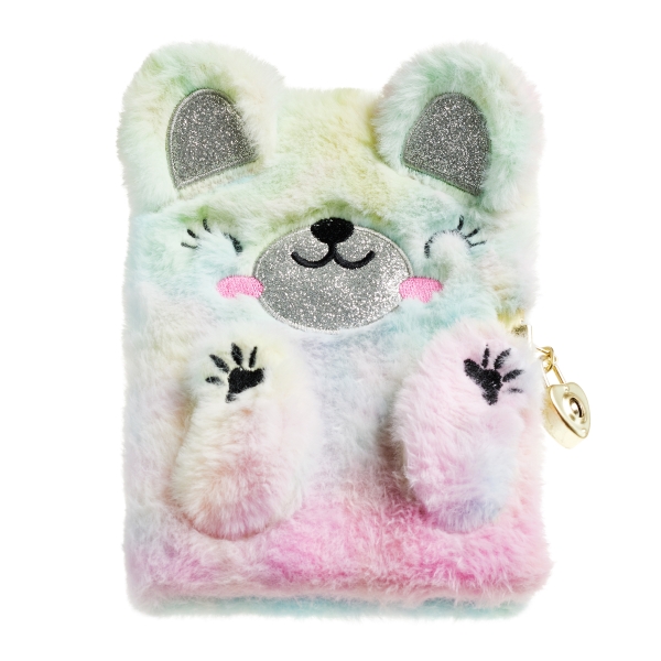 Miquel Rius Back2Fun Diario Secreto Peluche Oso Arcoiris - 80 Hojas Rayadas de Papel 80gr - Cierre c