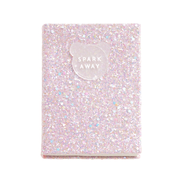 Miquel Rius Back2Fun Cuaderno Encolado con Cubierta de Purpurina Rosa y Patch de Silicona - 96 Hojas