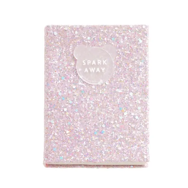 Miquel Rius Back2Fun Cuaderno Encolado con Cubierta de Purpurina Rosa y Patch de Silicona - 96 Hojas