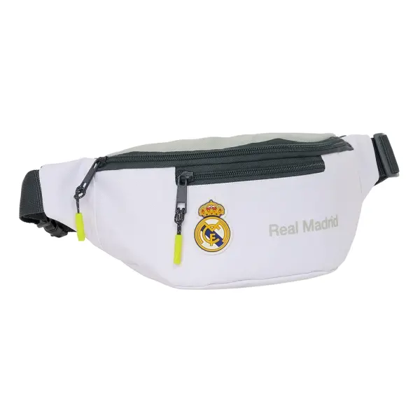 Safta Real Madrid 1ª Equipacion 24/25 Bolsa de Cintura - 2 Compartimentos - Ajustable - 23x12x9cm -